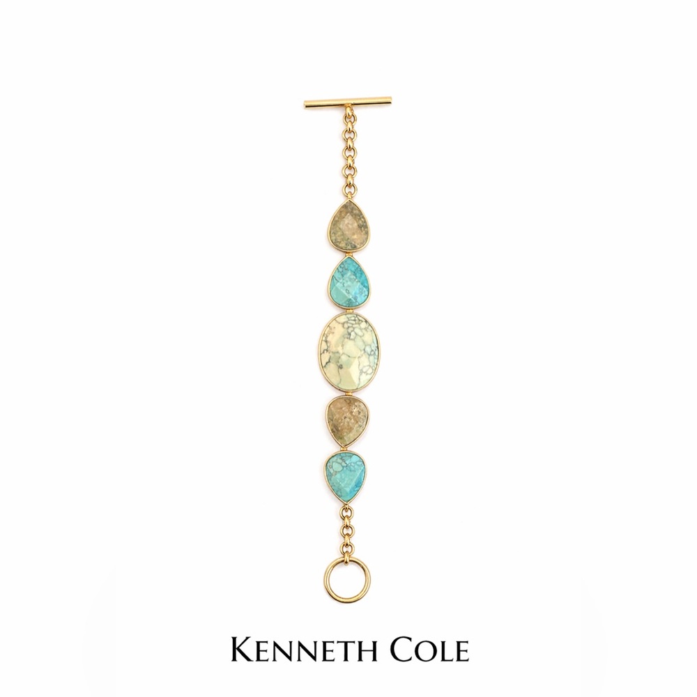 Kenneth Cole Turquoise & Gold toggle Bracelet